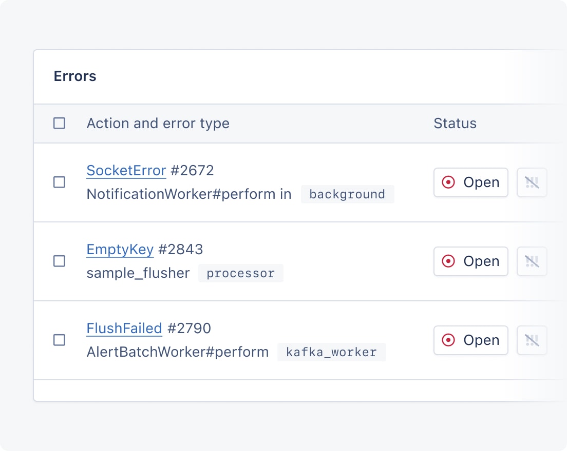 List and filter errors.